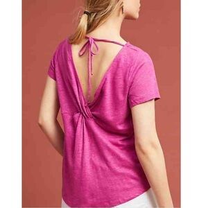 🆕 Anthropologie: Maeve Cowl Neck Blouse 100% Linen. NWT